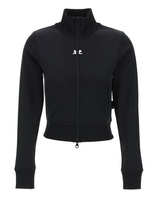 Courreges Black Courreges Interlock Jersey Track Jacket For Athletic