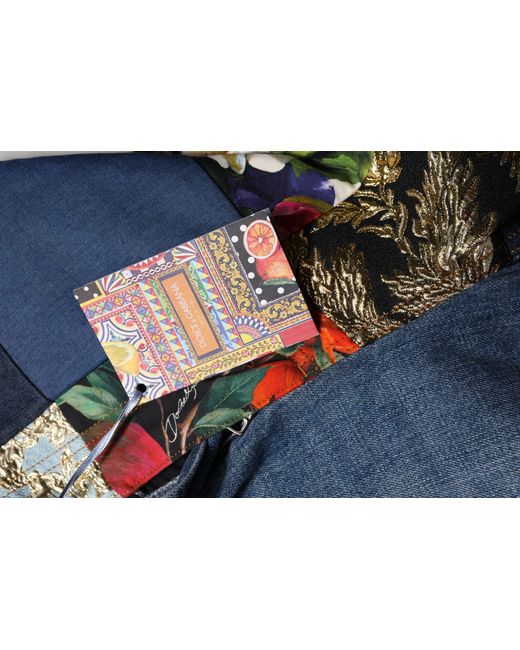 Dolce & Gabbana Blue Patchwork Denim Jeans for men