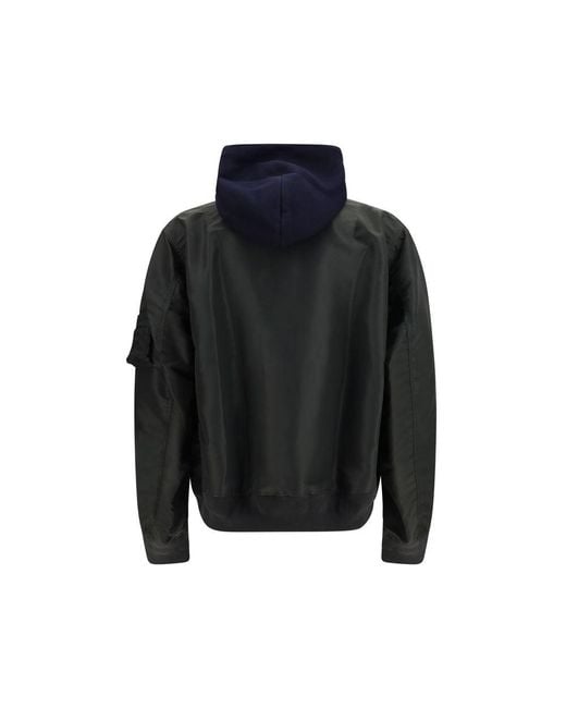 Sacai Blue Multicolor Cotton Sweatshirt for men