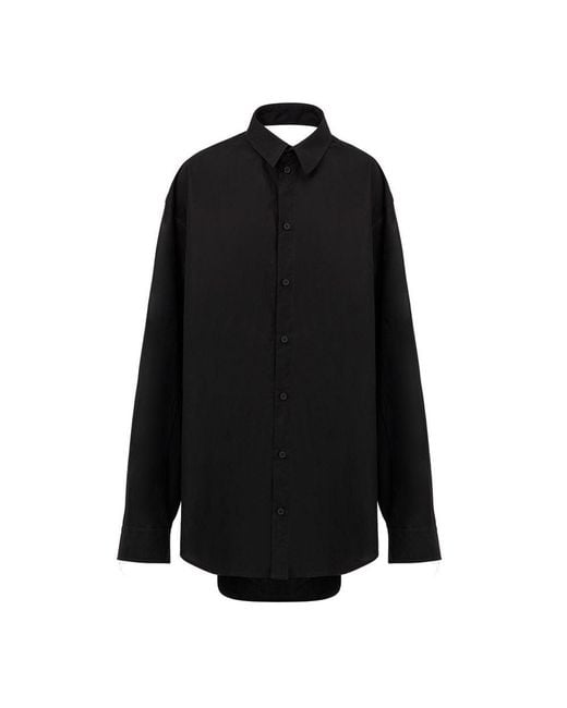 Balenciaga Black Abito Camicia Effetto Suspended