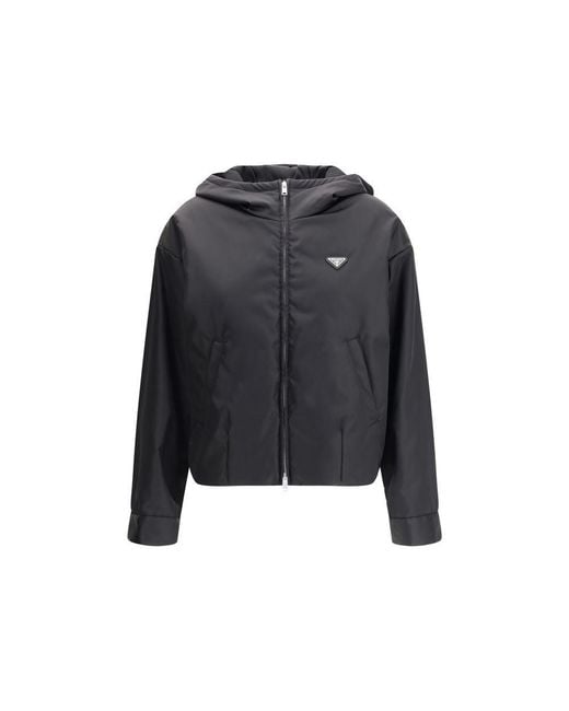 Prada Black Recycled Polyamide Shell Jacket