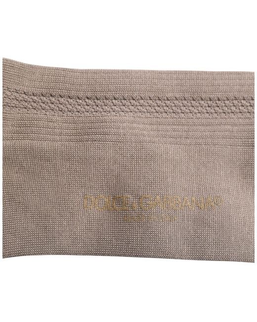 Dolce & Gabbana White Ribbed Cotton Dress Socks