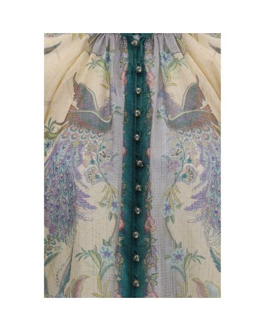 Zimmermann Blue Multicolor Cotton Blouse
