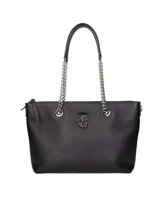 Jimmy Choo Black Leather Shoulder Bag