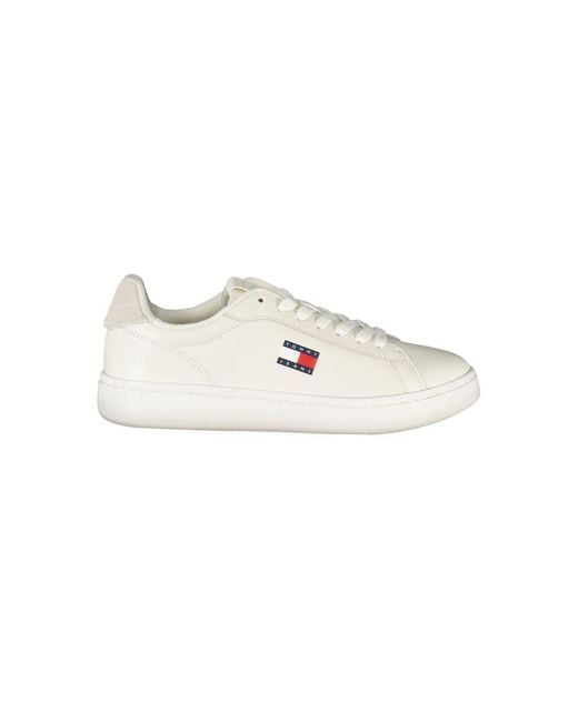 Tommy Hilfiger White Lowtop Leather Sneakers