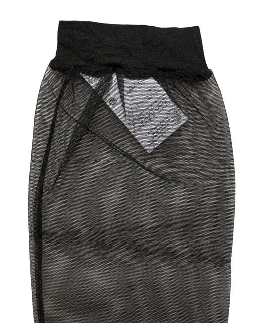 Dolce & Gabbana Black Nylon Mesh Sheer Calf Long Accessory Socks