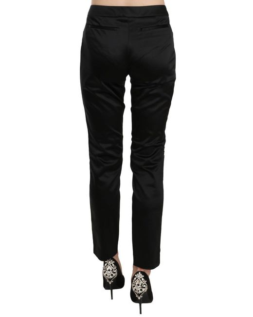 Exte Black Mid Waist Skinny Dress Formal Trousers Pants
