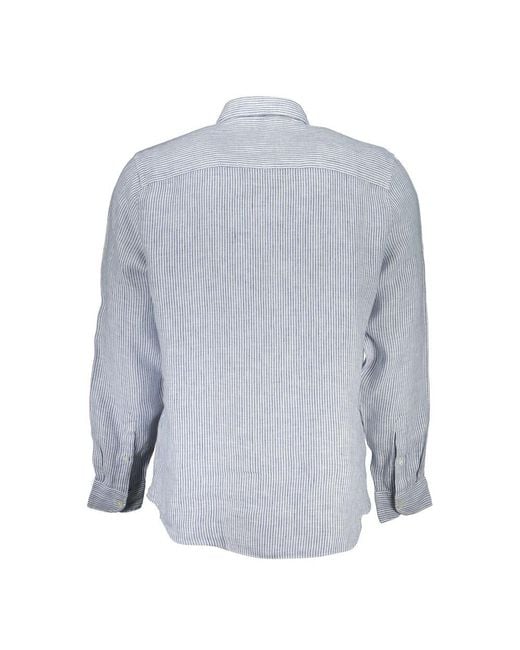 North Sails Blue Linen Shirt for men