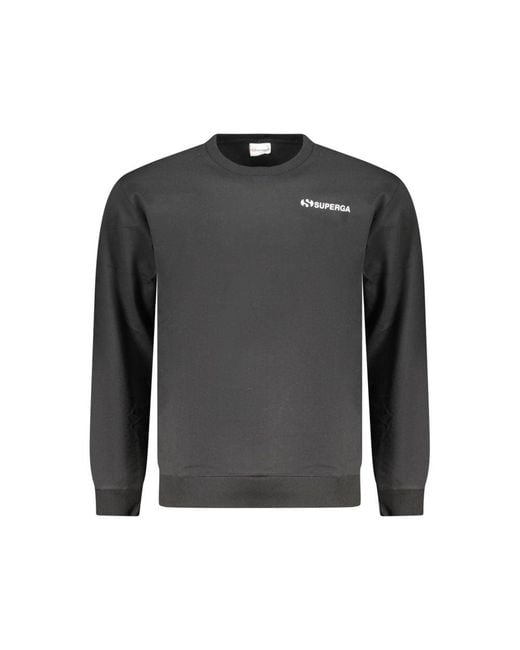 Superga Gray Black Cotton Men's Sweatshirt for men