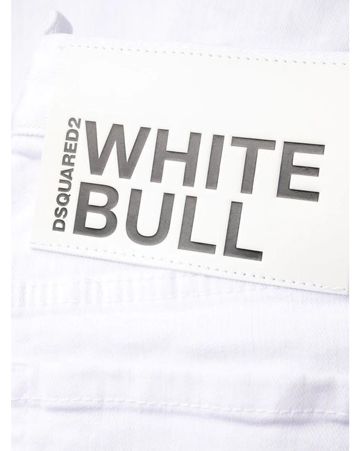 DSquared² White Bootcut Cropped Trousers