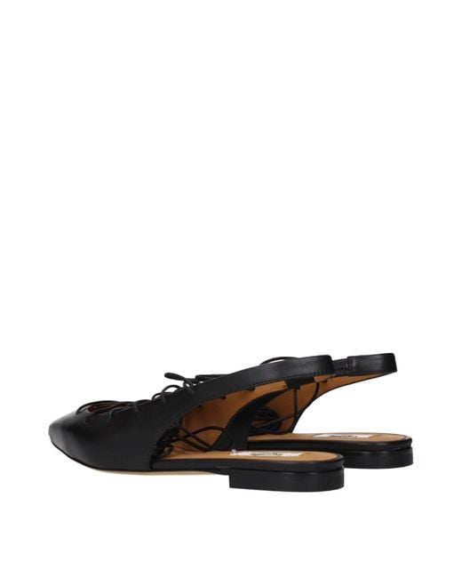 Moschino Black Leather Flats