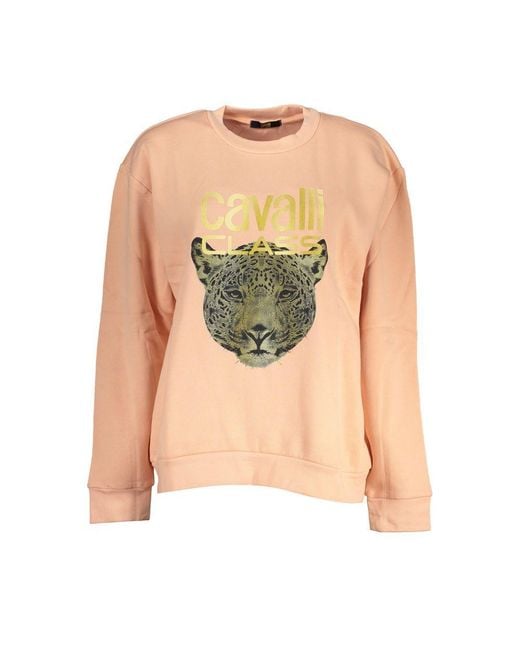 Roberto Cavalli Green Chic Fleece Crew Neck Sweatshirt