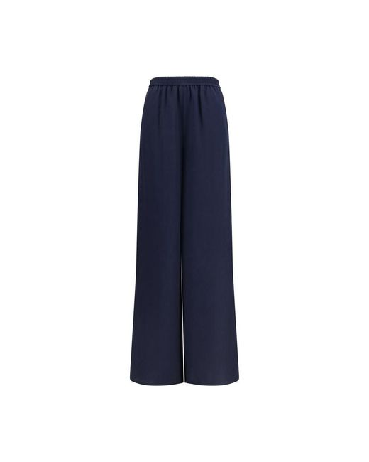 Max Mara Blue Silk Casual Pants