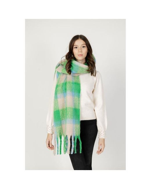 ONLY Green Bicolor Polyester Scarf