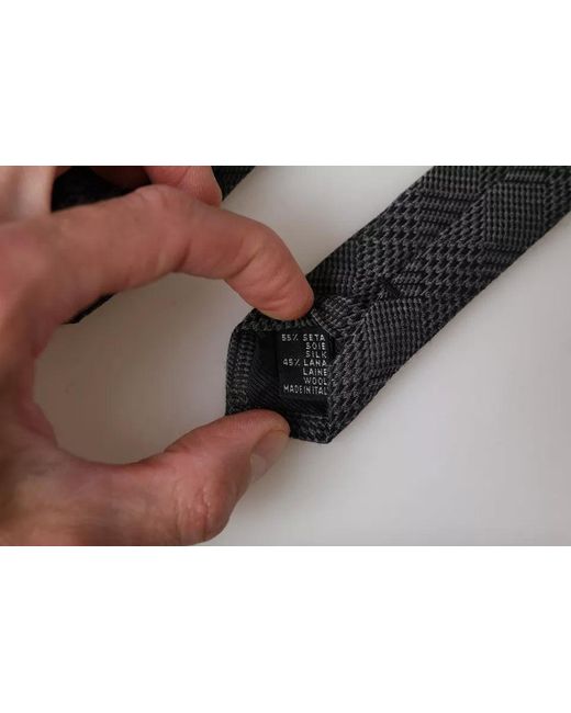 Dolce & Gabbana Gray Glen Plaid Tie Kra3328 for men