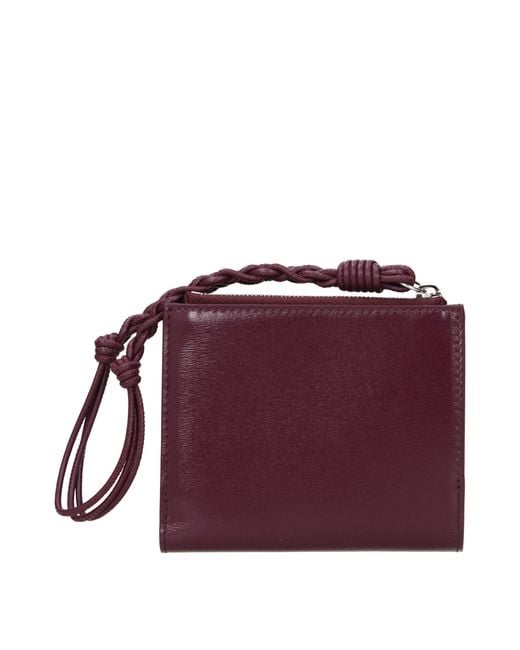 Jil Sander Purple Red Leather Wallet