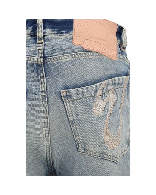 PDF CHANNEL Blue Viscose Relaxed Fit Jeans for men