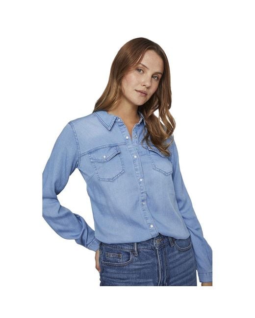 VILA CLOTHES Blue Cotton Sweater