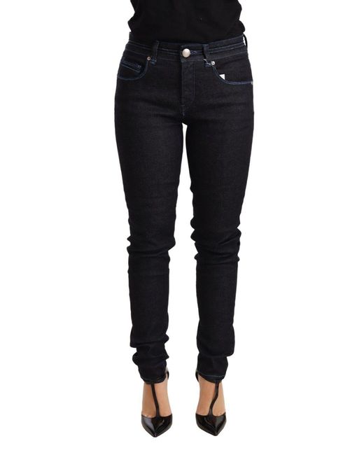 Acht Black Sleek Low Waist Skinny Denim