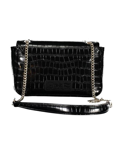 La Martina Black Elegant Chain Shoulder Bag With Contrasting Accents