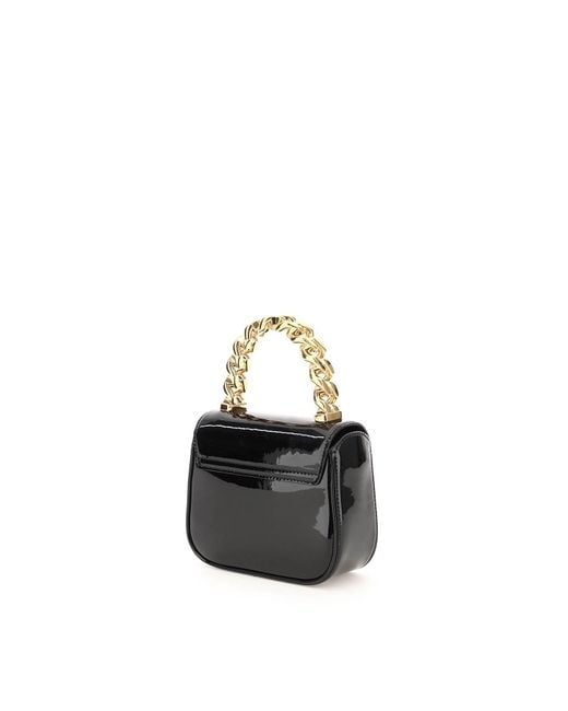Versace Black Patent Leather 'la Medusa' Mini Bag