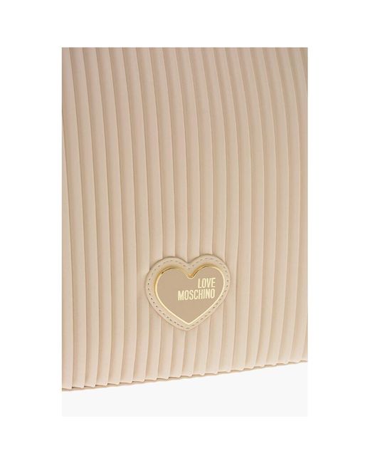 Moschino Natural Beige Polyethylene Shoulder Bag