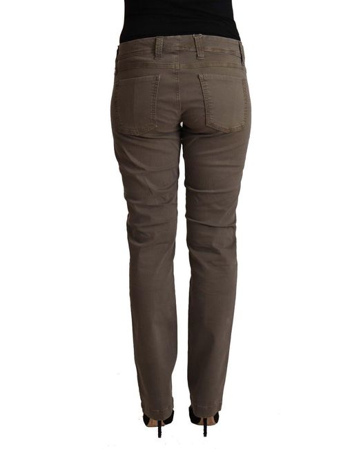 CYCLE Black Brown Cotton Low Waist Skinny Casual Jeans