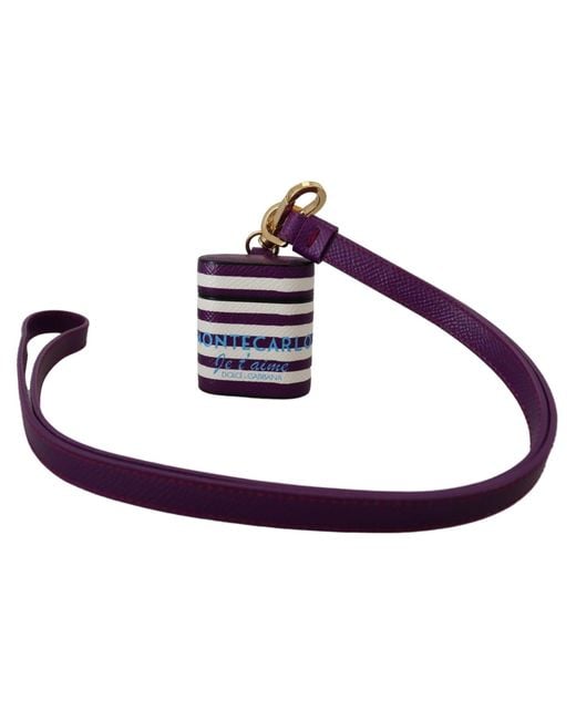 Dolce & Gabbana Purple Chic Leather Airpods Case
