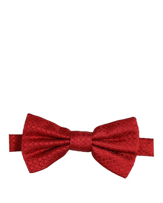 Dolce & Gabbana Red 100% Silk Slim Adjustable Neck Papillon Tie for men