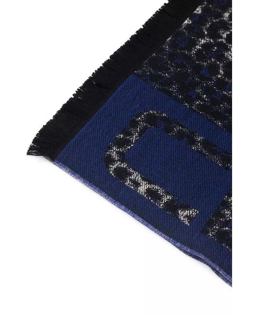 Roberto Cavalli Blue Elegant Animalier Scarf for men