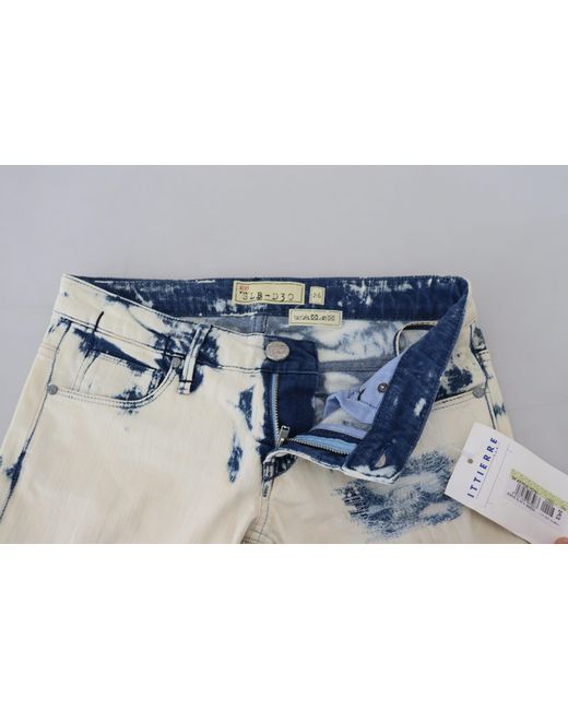 Acht Blue Chic Low Waist Tattered Skinny Jeans