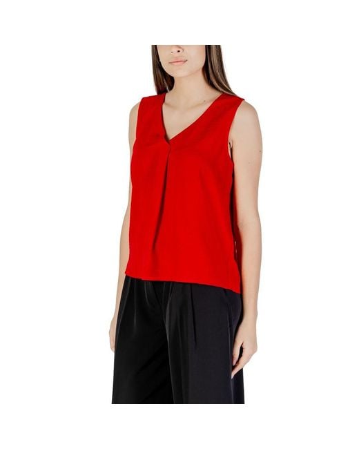 ONLY Red Recycled Polyester Tank Top