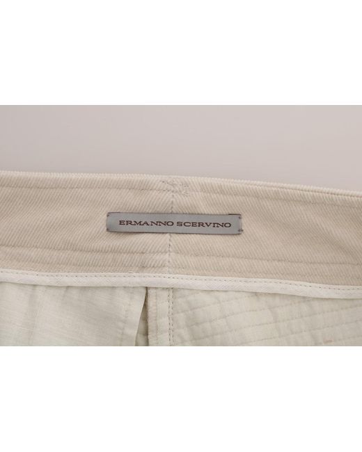 Ermanno Scervino White Slim Jeans Corduroy Skinny Pants
