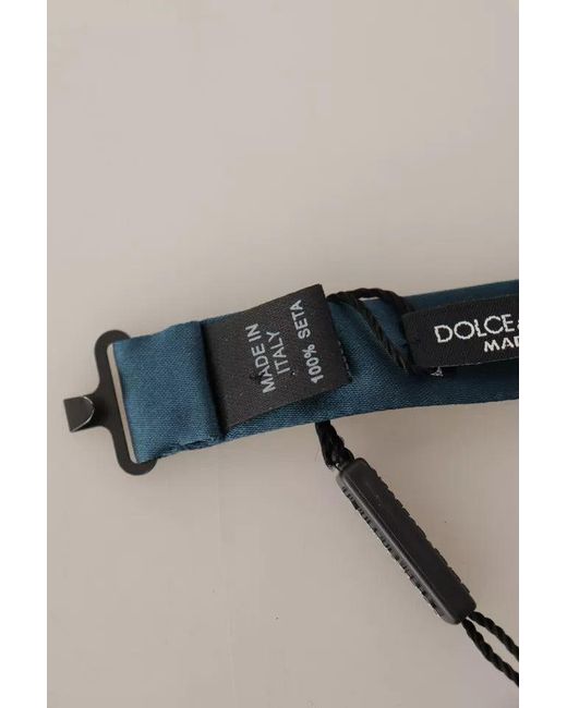 Dolce & Gabbana Black 100% Silk Adjustable Neck Bow Tie for men