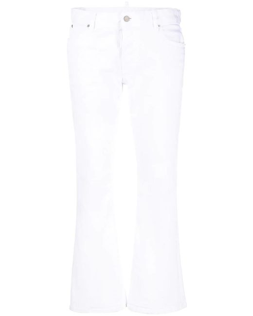 DSquared² White Bootcut Cropped Trousers