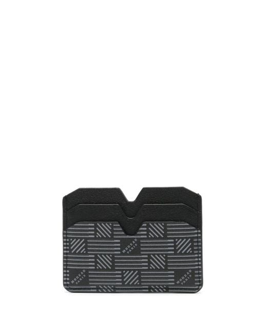 Moreau Black Logo-Stamp Leather Card Holder