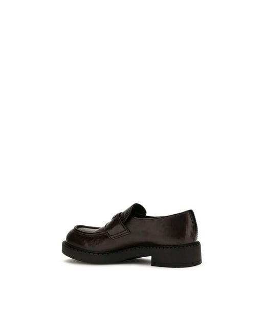 Prada Black Brown Calf Leather Bos Taurus Slip for men