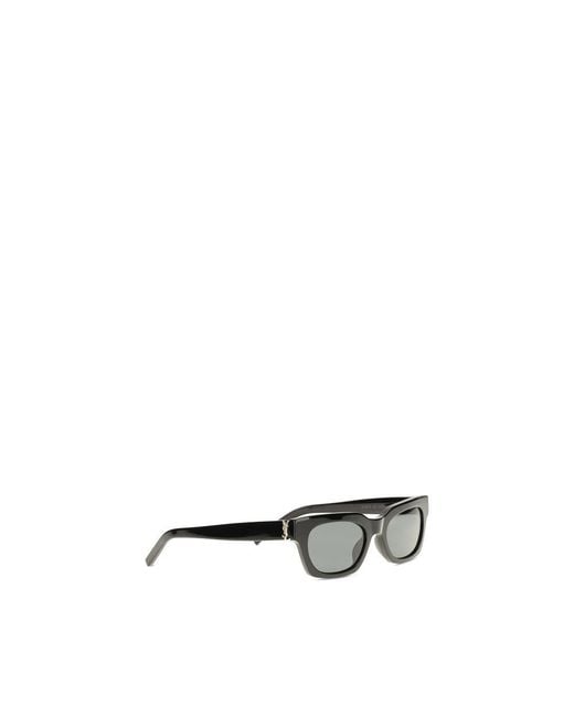 Saint Laurent Gray Black Acetate Sunglasses
