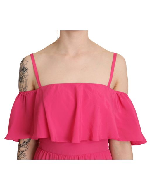 Liu Jo Pink Elegant Off Shoulder A-Line Dress