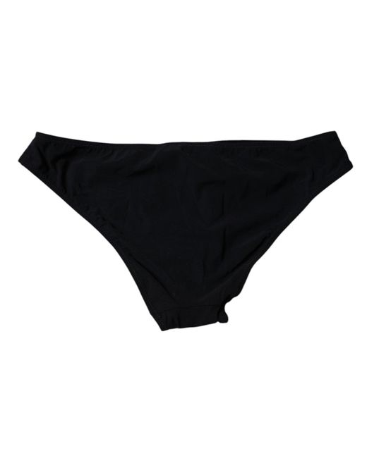 Dolce & Gabbana Black Nylon Stretch Mid Waist Panty Underwear