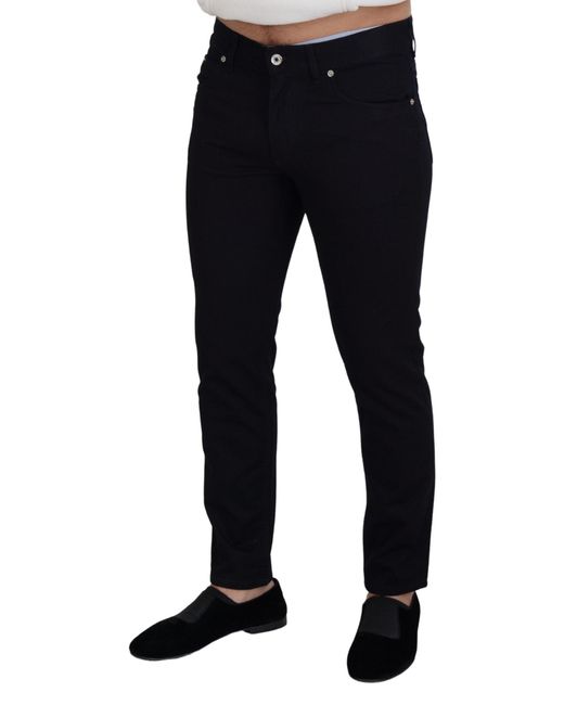 Dolce & Gabbana Black Cotton Skinny Casual Denim Jeans for men