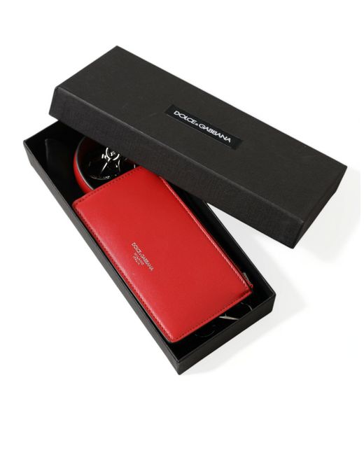 Dolce & Gabbana Red Elegant Leather Airpods Case