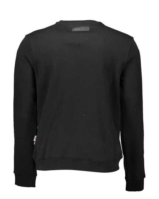 Philipp Plein Black Cotton Sweater for men