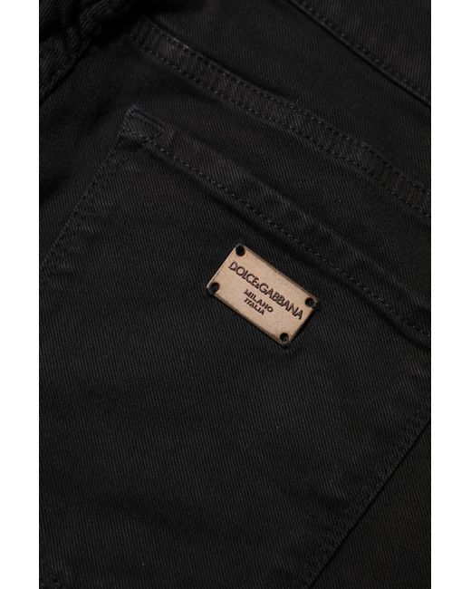 Dolce & Gabbana Black Cotton Skinny Mid Waist Denim Jeans for men