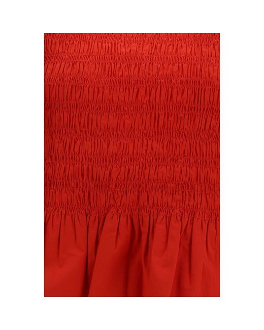 Ganni Red Multicolor Cotton Blouse