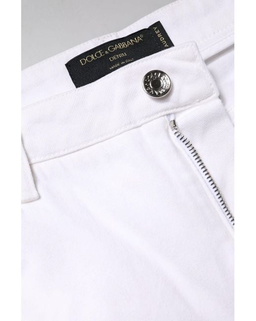 Dolce & Gabbana Gray Cotton Mid Waist Skinny Denim Jeans