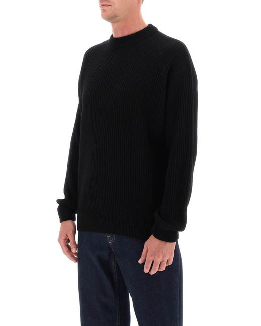 Closed Black Recycled Wool Sweater for men