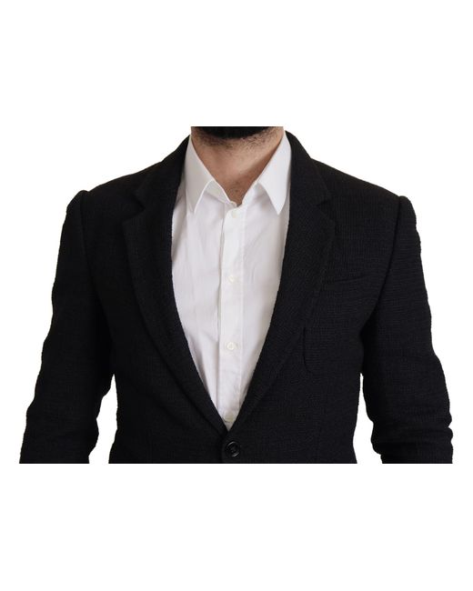 Dolce & Gabbana Black Single Breasted Coatblazer for men