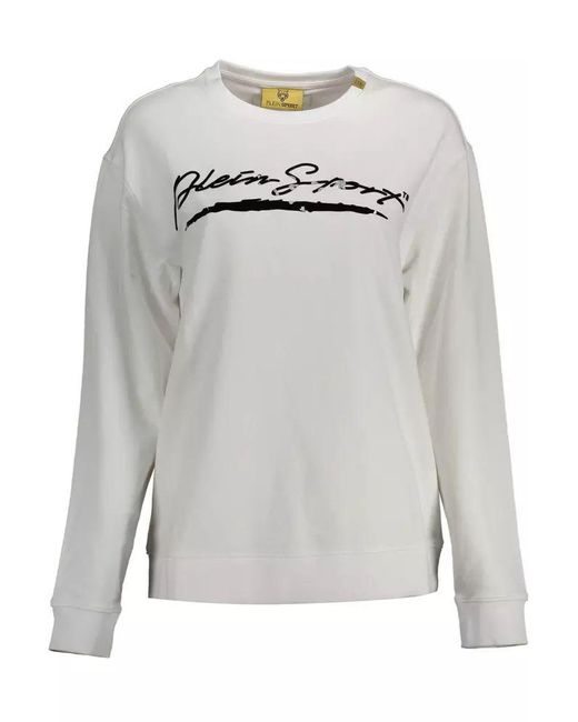 Philipp Plein Gray White Cotton Sweater