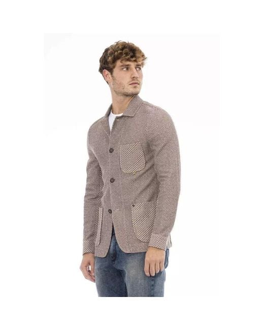 DISTRETTO12 Gray Beige Cotton Blazer for men